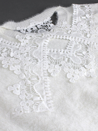 Women's sweater with elegant lace back accent Ivyshape