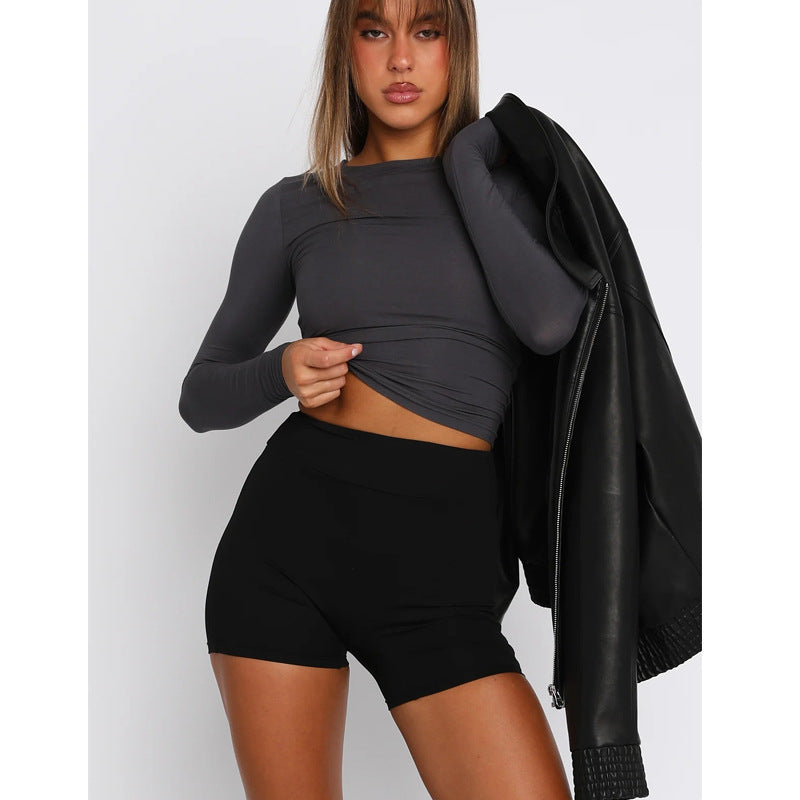 Women's Long Sleeve Shirt with Fitted Cut and Gatherings Ivyshape