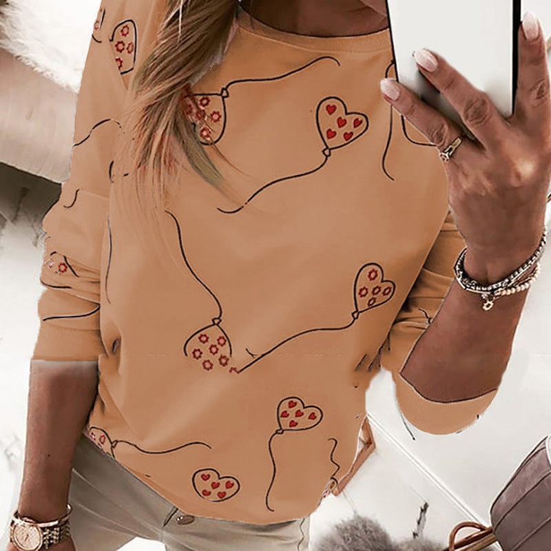 Women's casual sweatshirt with heart balloon motif Ivyshape