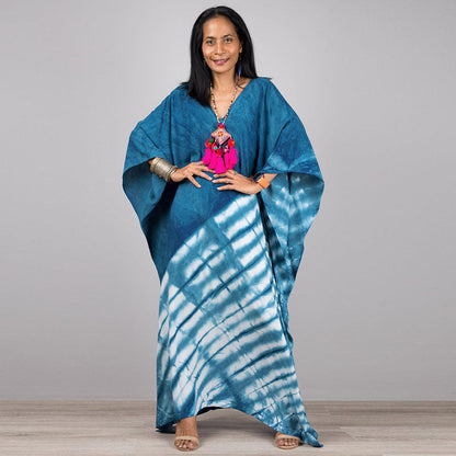 Women's Kaftan with Artistic Tie-Dye Design Ivyshape