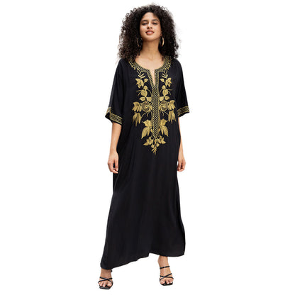 Women's Kaftan with intricate gold embroidery Ivyshape