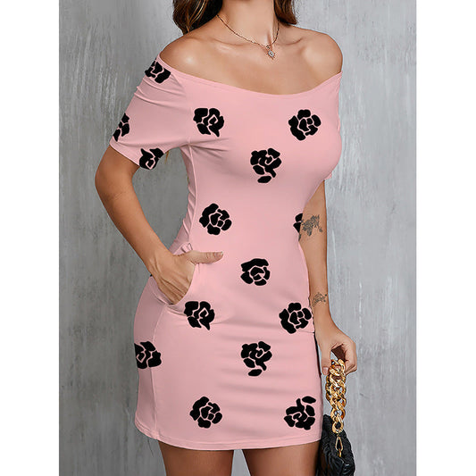 Women's summer dress with floral design Ivyshape