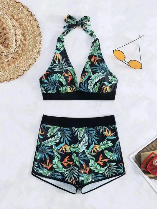 Women's Sport Bikini Set with Floral Design and Adjustable Straps Ivyshape