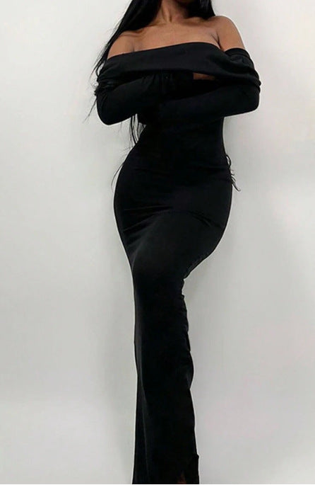 Women's Off-Shoulder Bodycon Maxi Dress Ivyshape