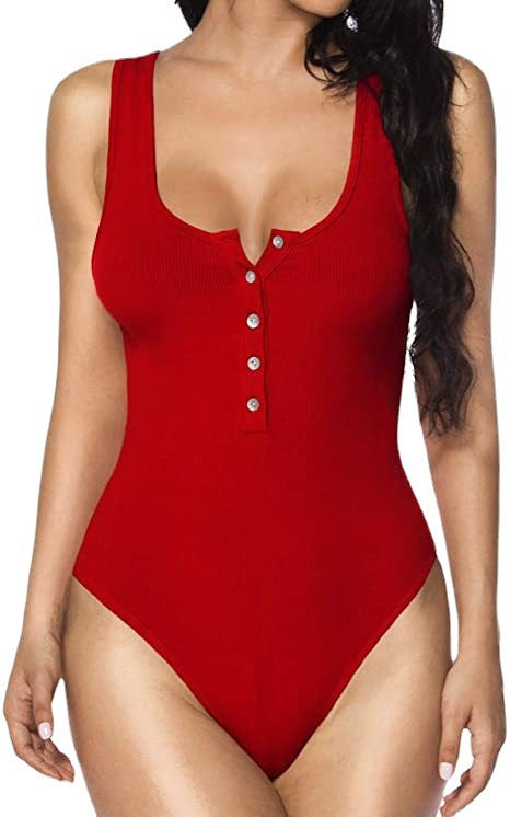 Women's Elegant Swimsuit with Button Details and High Leg Cut Ivyshape