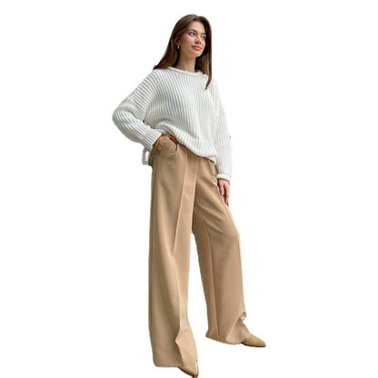 Women's Elegant Wide-Leg Trousers with High Waist Ivyshape