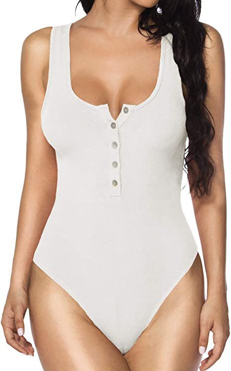 Women's Elegant Swimsuit with Button Details and High Leg Cut Ivyshape