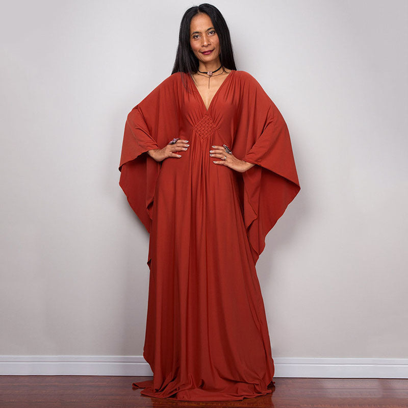 Ladies Maxi Kaftan with flowing cut and wide sleeves Ivyshape