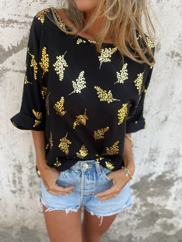 Ladies Light Blouse with Sequin Accents Ivyshape
