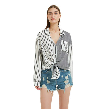 Women's casual shirt blouse with knot detail Ivyshape