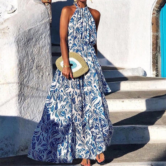 Women's maxi dress with floral print Ivyshape