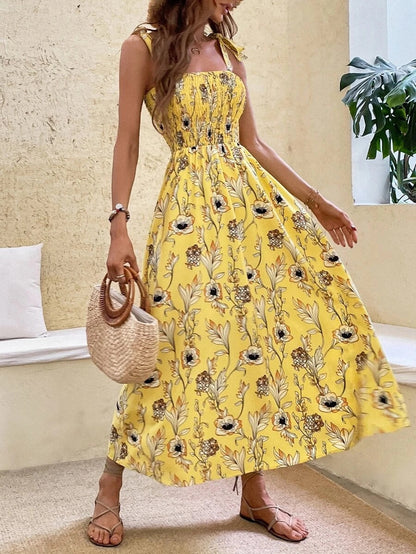 Women's summer dress with floral patterns Ivyshape