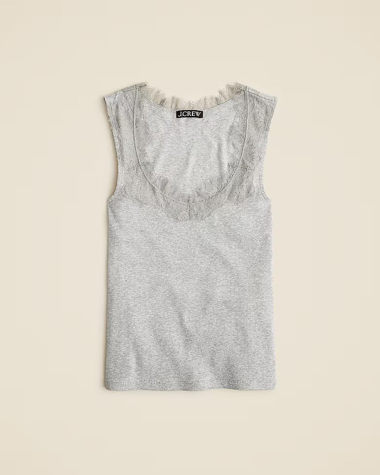Ladies sleeveless top with lace trim Ivyshape