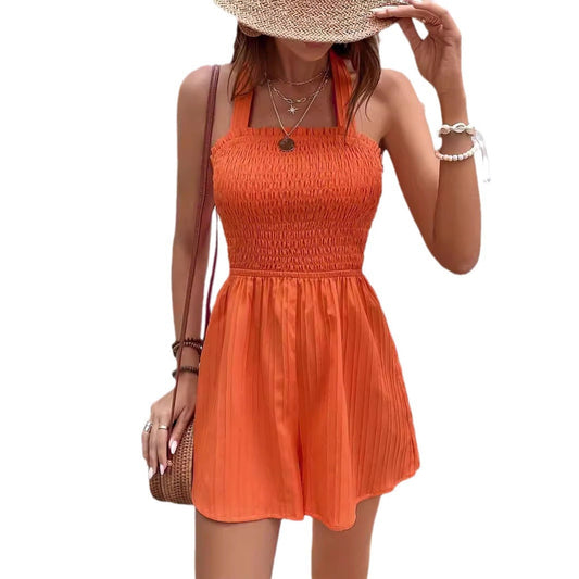 Ladies Ruffle Strap Jumpsuit Ivyshape