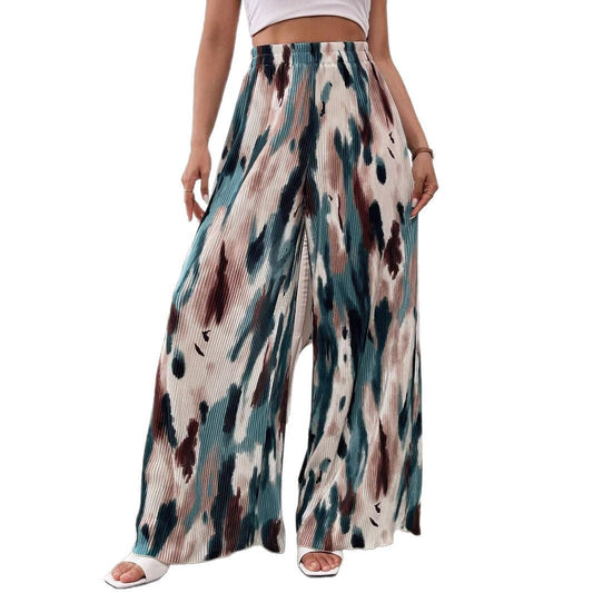 Women's high-waisted pleated wide-cut pants Ivyshape