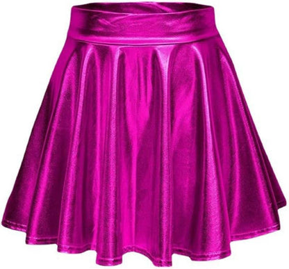 Ladies Stylish High Waisted Faux Leather Skirt Ivyshape