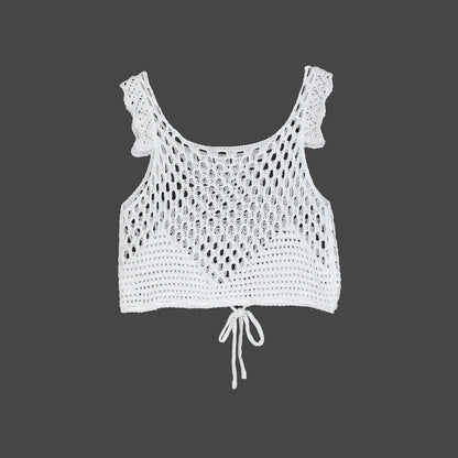 Ladies airy crocheted crop top Ivyshape