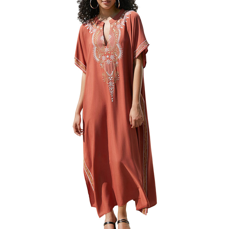 Women's high-quality kaftan robe with elegant embroidery Ivyshape