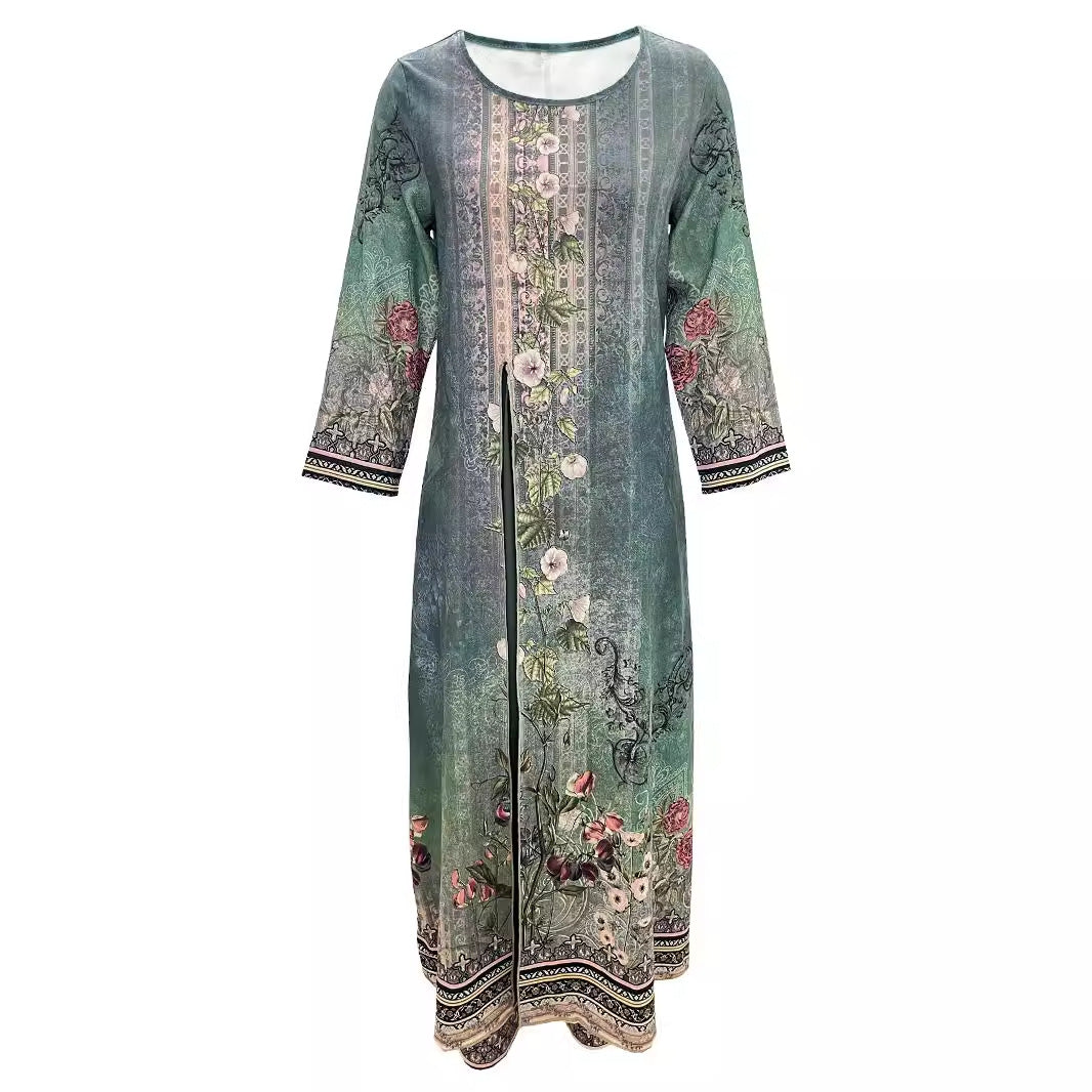 Women's Embroidered Long Kurta and Pants Set Ivyshape