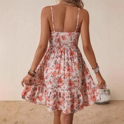 Ladies summer dress in flower design Ivyshape