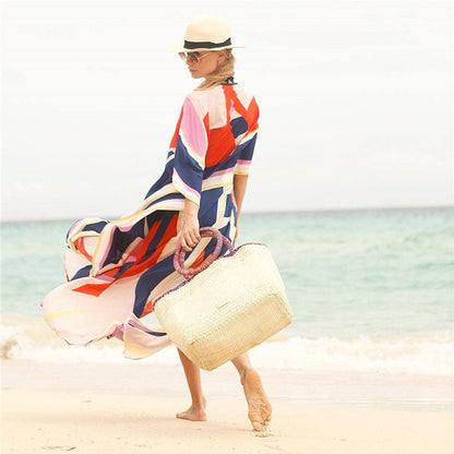 Women's Maxi Kaftan with Artistic Pattern and Flowing Cut Ivyshape