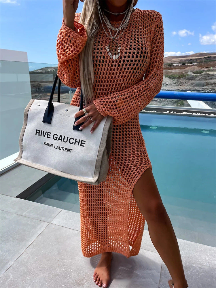 Women's knitted mesh dress with elegant cut and trendy design Ivyshape
