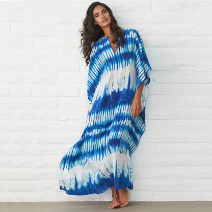 Women's Beach Kaftan with Modern Batik Design Ivyshape
