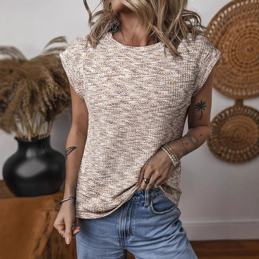 Ladies Structured Short Sleeve Round Neck Top Ivyshape