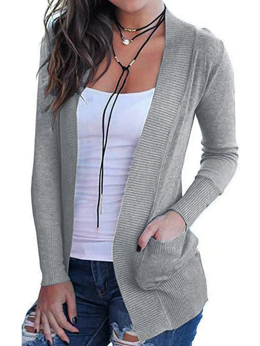 Women's cardigan with open cut and pockets Ivyshape