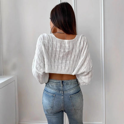Women's cardigan with intricate cable pattern and loose fit Ivyshape