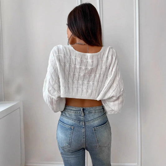 Women's cardigan with intricate cable pattern and loose fit Ivyshape