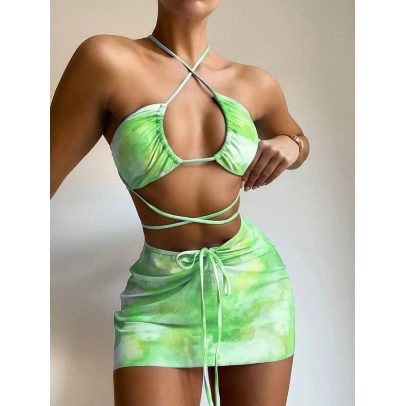 Women's Colorful Crop Top and Skirt Set Ivyshape