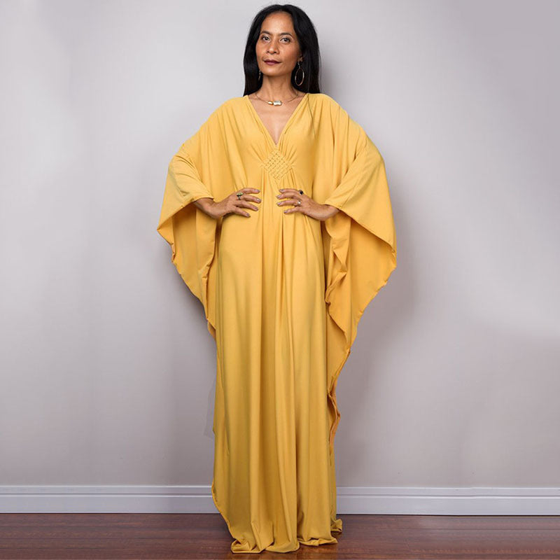 Ladies Maxi Kaftan with flowing cut and wide sleeves Ivyshape