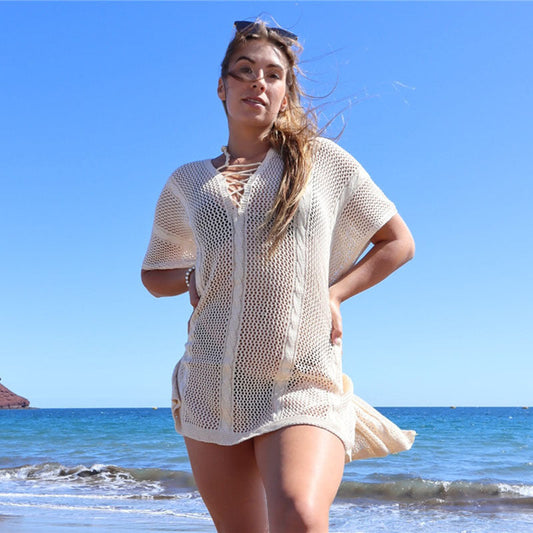 Women's airy beach sweater in modern crochet design Ivyshape