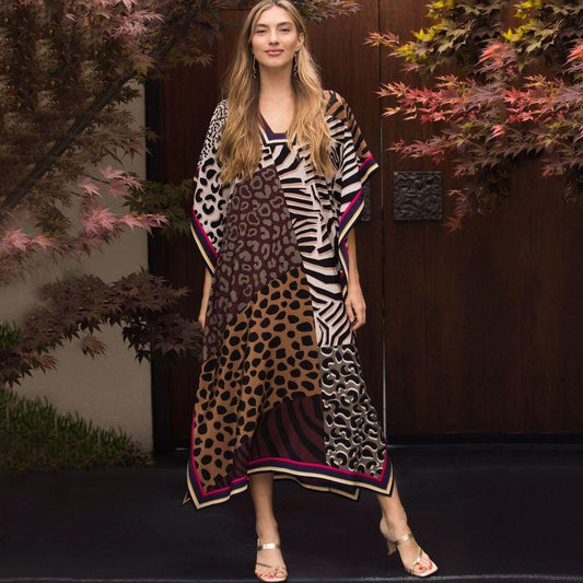 Women's Kaftan with modern animal patterns and elegant cut Ivyshape