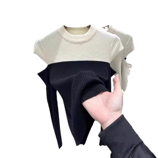 Ladies Rip-Cut-Out-Sleeve Top Ivyshape