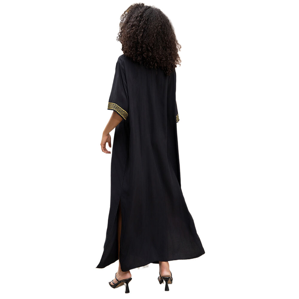 Women's Kaftan with intricate gold embroidery Ivyshape