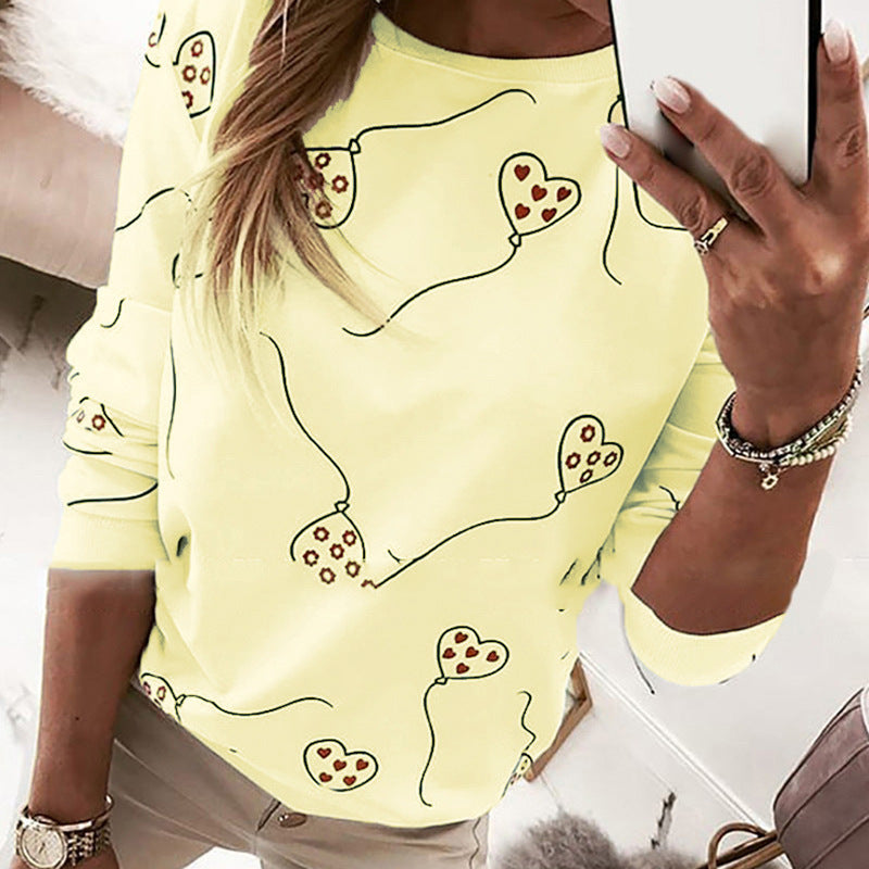 Women's casual sweatshirt with heart balloon motif Ivyshape