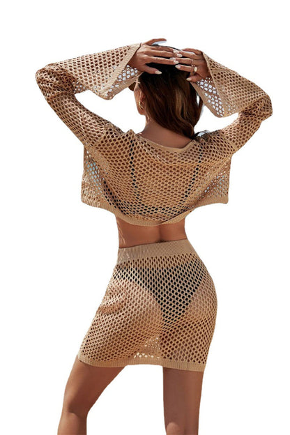 Women's airy crochet beach suit Ivyshape