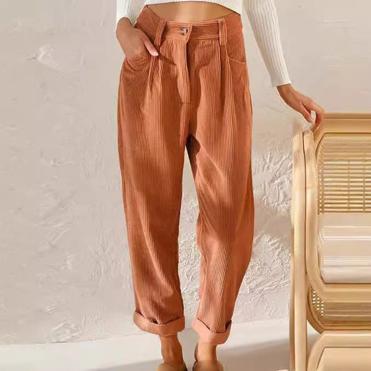 Women's High-Waisted Textured Pants Ivyshape