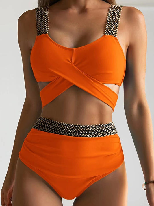 Women's sporty bikini with wrap top and elegant accents Ivyshape