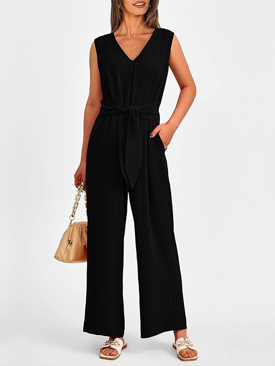 Ladies Elegant Jumpsuit with V-Neck and Tailored Design Ivyshape
