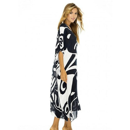 Ladies elegant Kaftan with modern floral pattern Ivyshape