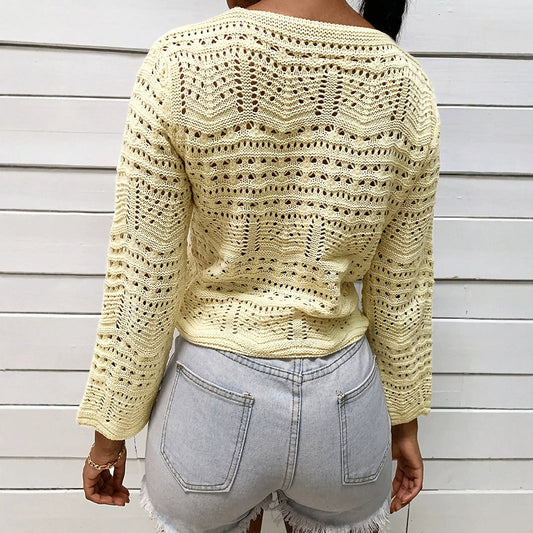 Women's airy knit sweater with adjustable drawstring Ivyshape