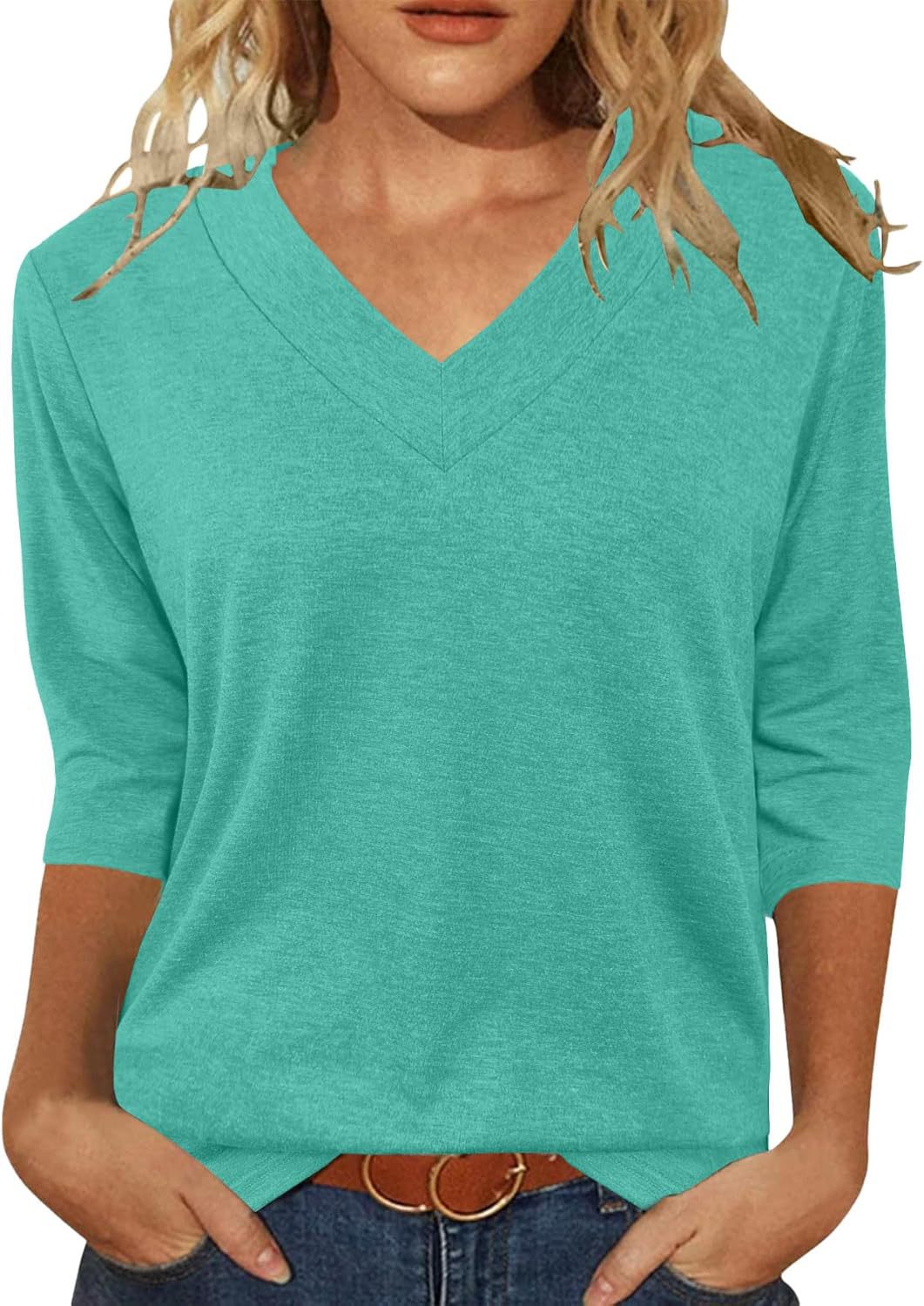 Women Relaxed Fit V-Neck Top Ivyshape
