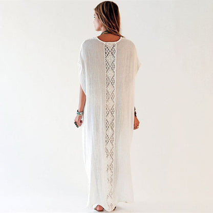 Women's Kaftan Dress with Elegant Crochet Embellishments Ivyshape