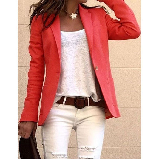 Women's elegant cut blazer with fine texture and modern details Ivyshape