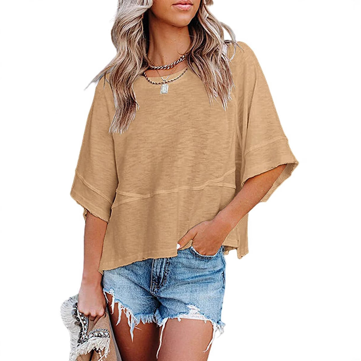 Women's Quarter Sleeve Boxy Top Ivyshape