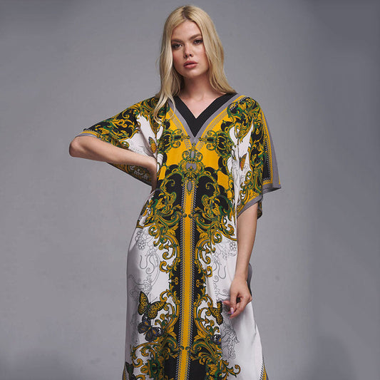 Women Floor-Length Kaftan with artistic Baroque design Ivyshape