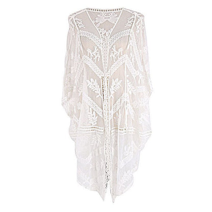 Women elegant crochet kimono jacket Ivyshape